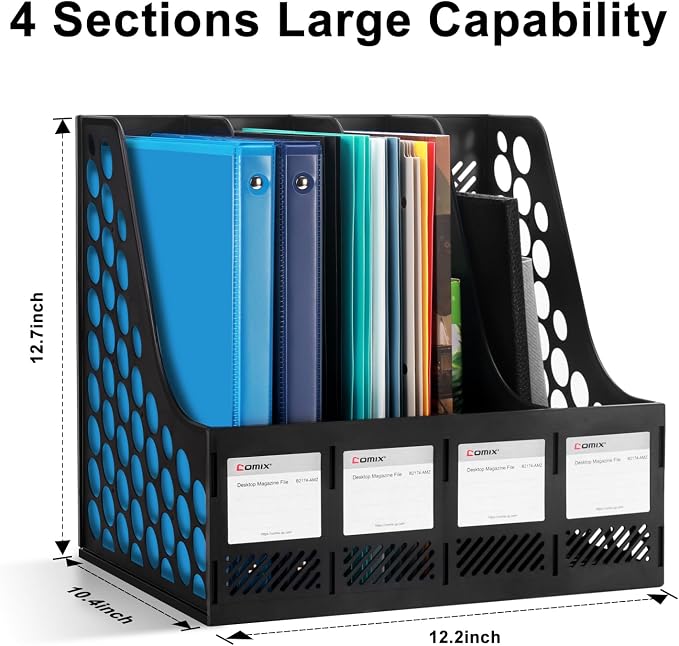 Comix Magazine File Holder Rack/Vertical Desktop File Organizer - Image 2