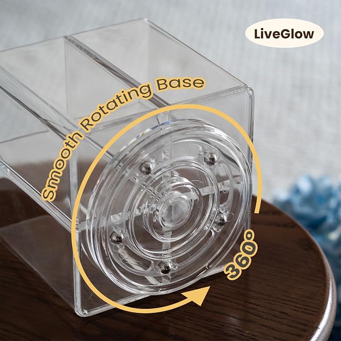 Clear Makeup Brush Holder, Acrylic Rotating 360°Makeup Brush Organizer - Image 5