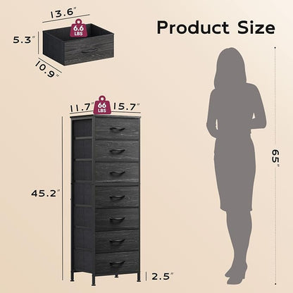 WLIVE Tall Dresser for Bedroom, 7 Drawer Dressers & Chests of Drawers, Fabric - Image 3