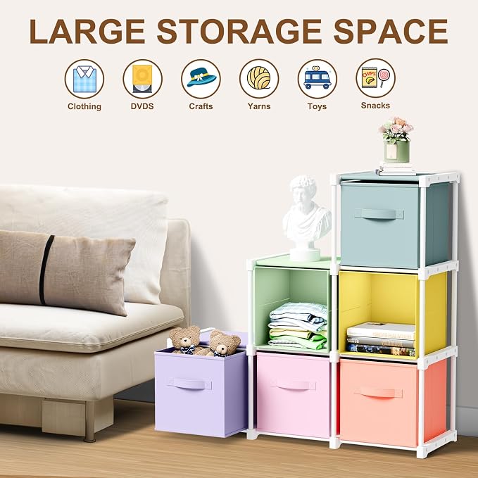 Briwooody 6 Cube Storage Organizer Bins - Image 5