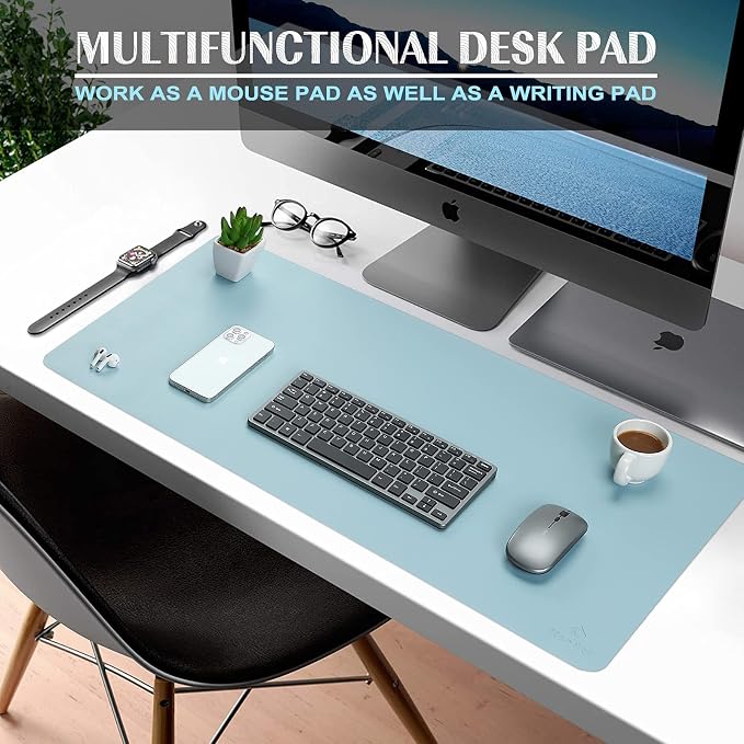 K KNODEL Large Office Leather Desk Mat, Mouse and Keyboard Pad, Computer and - Image 2