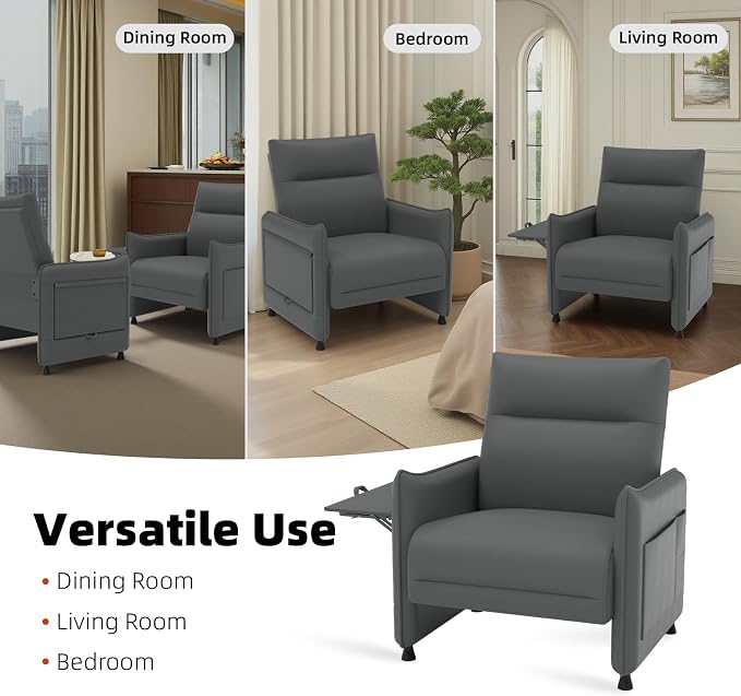 Upholstered Accent Sofas Set of 2, Modern Faux Leather Sofa Chairs - Image 9