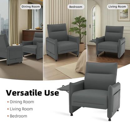 Upholstered Accent Sofas Set of 2, Modern Faux Leather Sofa Chairs - Image 9
