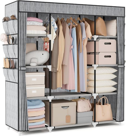 VTRIN Portable Closet Wardrobe for Hanging Clothes 57.3 Inch Large Capacity by VTRIN