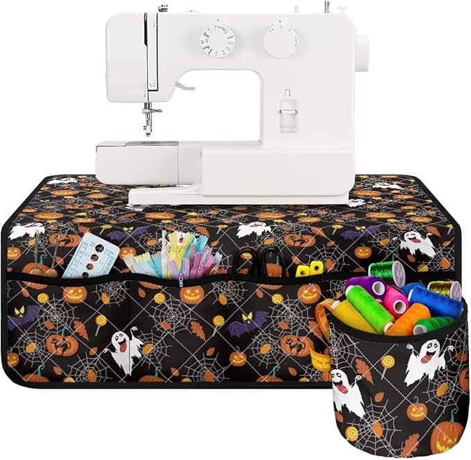 Gomyblomy Ghosts & Pumpkins Sewing Machine Table Mat, Halloween Theme Sewing - Image 3