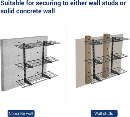 FLEXIMOUNTS 3 Tier 1x3ft Garage Storage Wall Shelving, 12x36inch per Shelf - Image 4
