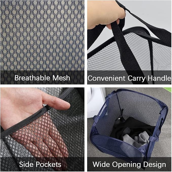 4Pcs Mesh Pop Up Laundry Hamper, FHDUSRYO Foldable Pop Up Hamper, Collapsible - Image 3
