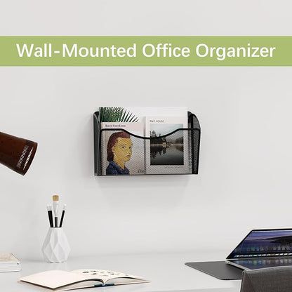 EasyPAG Wall File Organizer, Metal Mesh Hanging File Folder Holder - Image 3