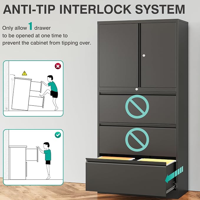 SISESOL 3 Drawer Lateral File Cabinet - Image 7