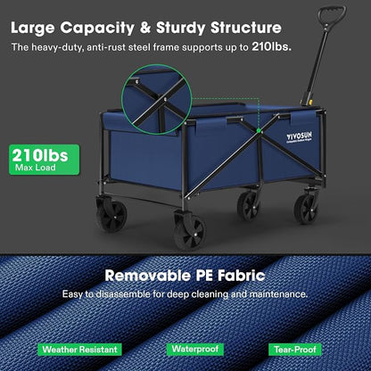 VIVOSUN Collapsible Folding Wagon, Outdoor Utility - Image 2