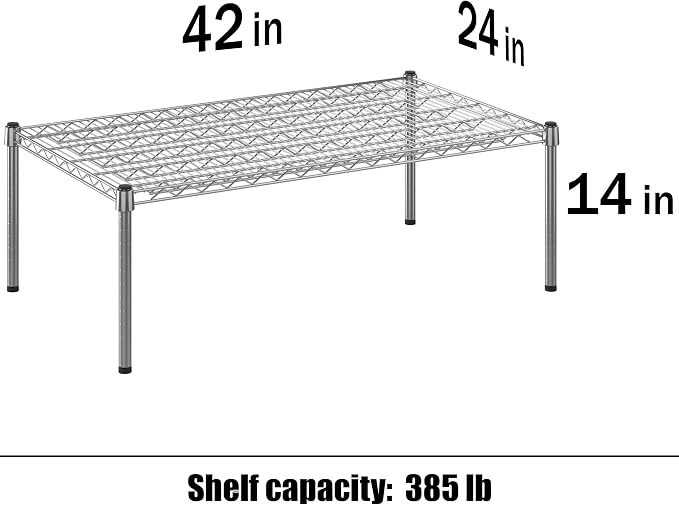 24" Deep x 42" Wide x 14" Height Wire Shelving Kit | 1-Tier | NSF Commercial - Image 3