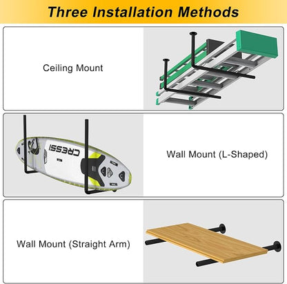 Surfboard Wall Mount or Ceiling Rack, Heavy-Duty Overhead Garage Storage Rack - Image 4