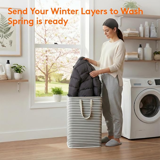 Lifewit 2 Pack Laundry Basket 80L Each, Collapsible Clothes Hamper - Image 2