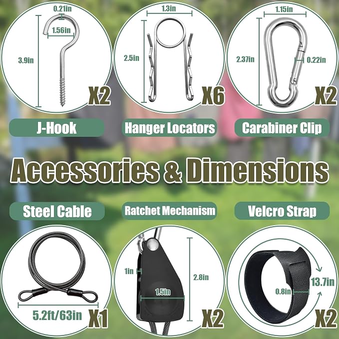 NAZOU Outdoor Retractable Clothesline, 3/16" 50ft+5ft Heavy Duty Coated Steel - Image 6