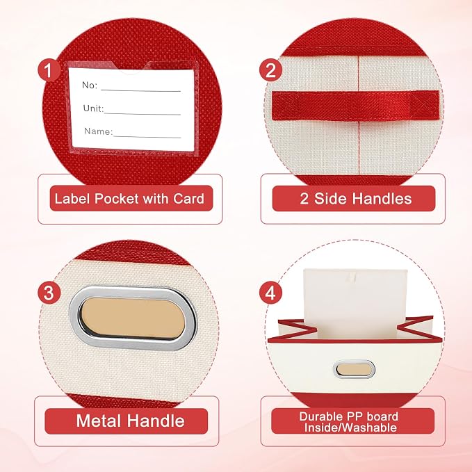 Large Linen Fabric Foldable Storage Bins - Image 5