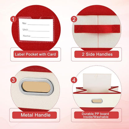 Large Linen Fabric Foldable Storage Bins - Image 5