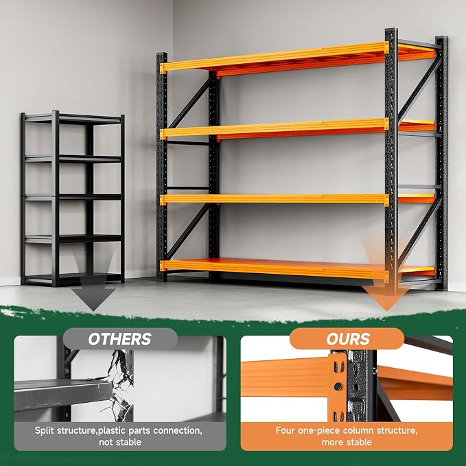 Letaya 6000LBS Heavy Duty Storage Shelves, 4 Tier Large Tall Industrial Shelving - Image 8