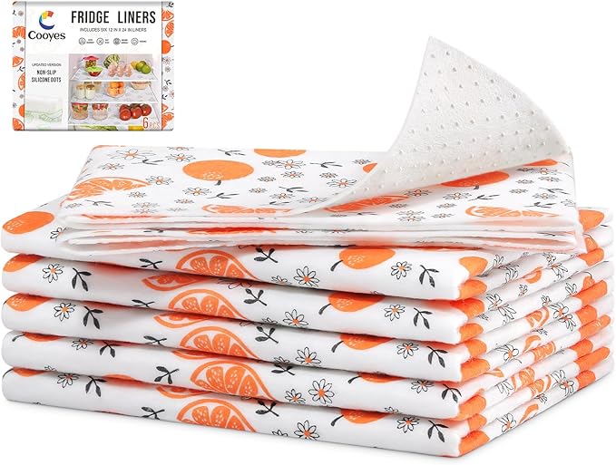 Cooyes Shelf Liners, 2-in-1 Non-Slip Fridge Mats, Absorb Excess Moisture by Cooyes