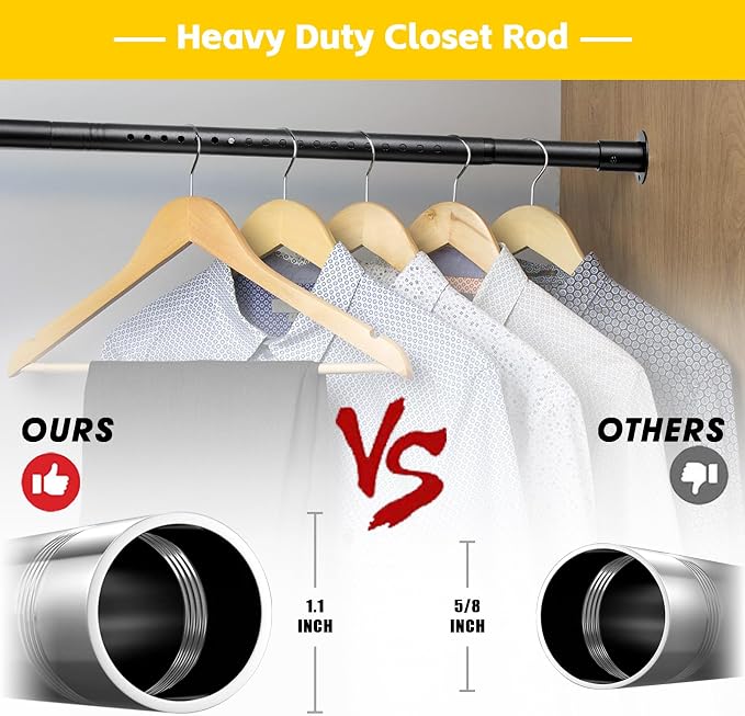 Closet Rod, 17 to 27 Inch Adjustable Closet Rods - Image 2