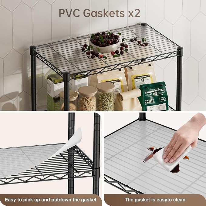 Golpart Shelves Storage Shelf Wire Closet Bathroom Organizers Metal Pantry | 4 - Image 4