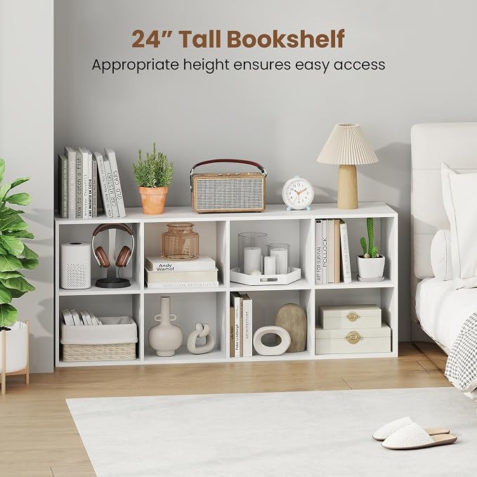 Giantex 8-Cube Bookcase, 3-Tier Cubby Bookshelf, Horizontal Vertical Display - Image 5