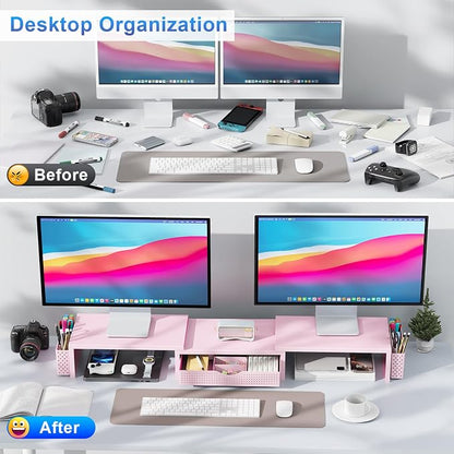 gianotter Dual Monitor Stand Riser, Desk Organizer - Image 2
