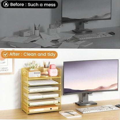 6 Trays Paper Organizer with Handle - Image 3