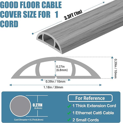 Floor Cord Covers for Wires 3.3FT Cable Hider Wire Cover Self Adhesive Cord - Image 2