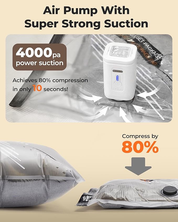 BAGSMART Travel Vacuum Bags for Suitcase & Home, 18 Pack - Image 3