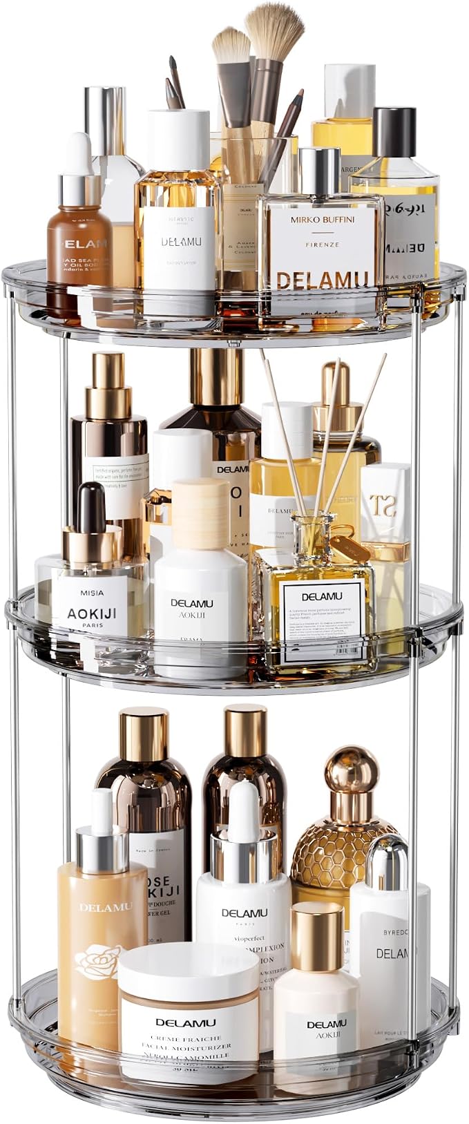 Delamu 3 Tier Rotating Makeup Organizer by DELAMU