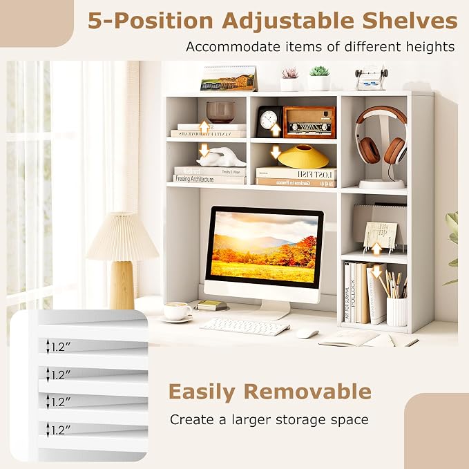Tangkula Desktop Bookshelf, 3-Tier Desk Display Rack Organizer - Image 7