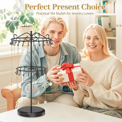 MODOWEY Rotating Necklace Holder Organizer Display Stand - Image 7