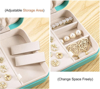 LANDICI Small Jewelry Box for Women Girls, PU Leather Travel Jewelry Organizer - Image 3