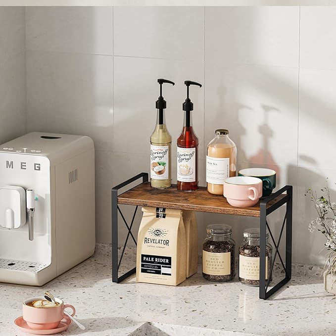 Giikin Countertop Shelf Organizer, Cupboard Stand Spice Rack, Retro Style - Image 6