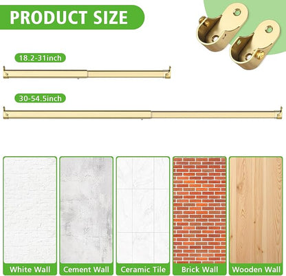 Oval Closet Rod for Hanging Clothes 30 to 54.5 Inch, Includes End Supports - Image 6