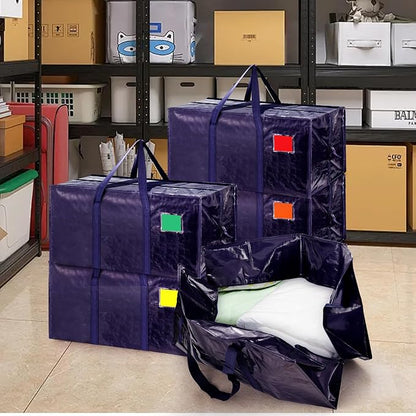 12 Pack Moving Bags with Full-Open Side Zipper, Extra Large 93L Heavy Duty - Image 3
