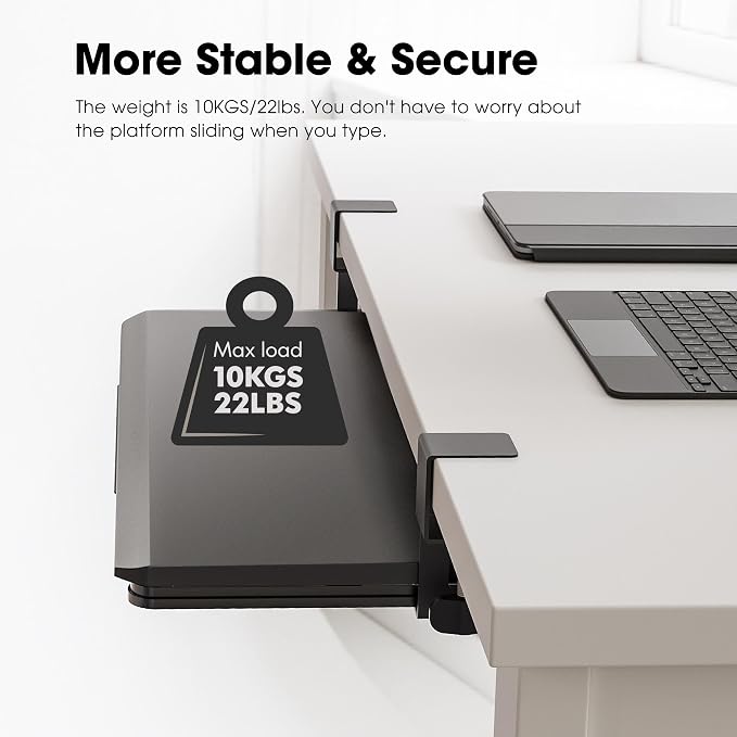 Fenge Keyboard Tray Under Desk, Pull Out Keyboard & Mouse Tray - Image 7