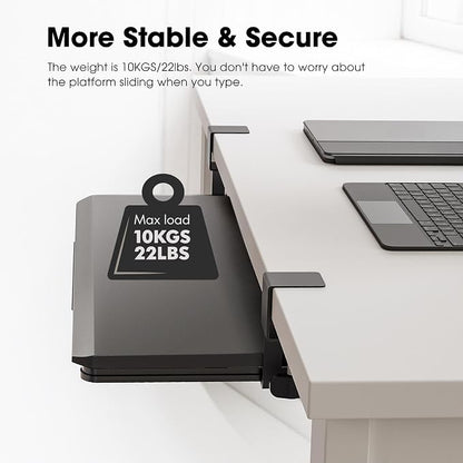 Fenge Keyboard Tray Under Desk, Pull Out Keyboard & Mouse Tray - Image 7