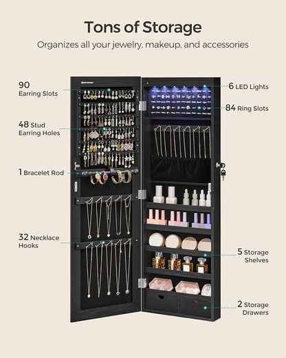 SONGMICS Hanging Jewelry Cabinet, Wall-Mounted Cabinet - Image 4