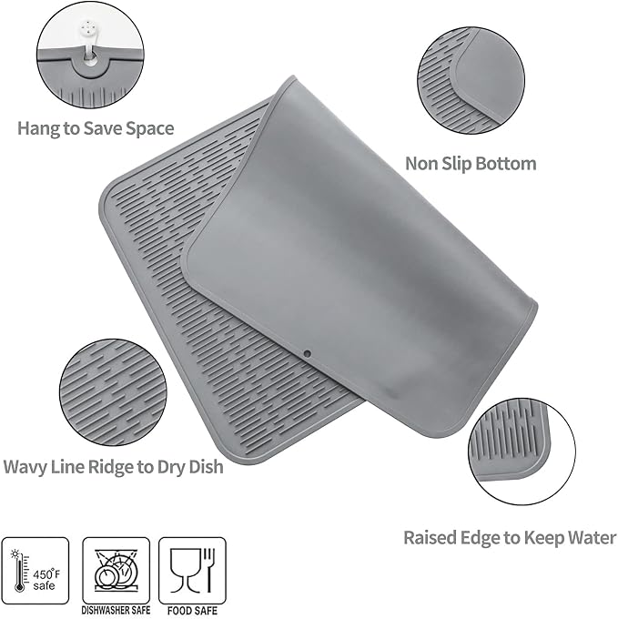 Silicone Dish Drying Mat for Multiple Usage, Easy clean, Eco-friendly, - Image 3