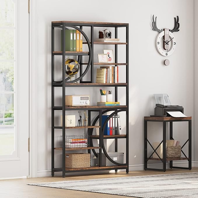 Tribesigns Bookshelf, Industrial 8-Tier Etagere Bookcases, 77-Inch Tall Book - Image 9