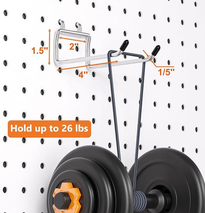 FRIMOONY Heavy Duty Pegboard Hooks 30 Pack, 4 Inch Long, Fitting 1/4 Inch - Image 2