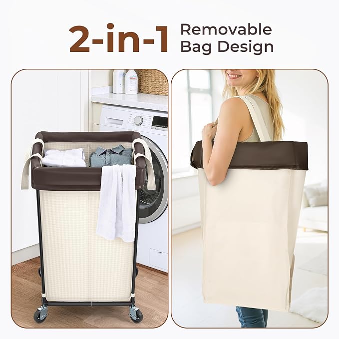 160L Rolling Laundry Basket - Image 5