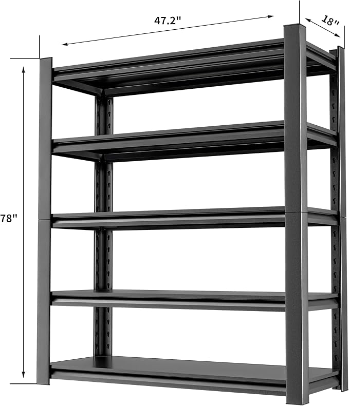 Garage Shelving Heavy Duty, 5 Tier Metal Storage Shelf Unit - Image 3