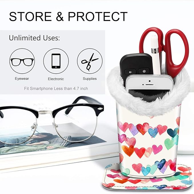 Fintie Plush Lined Eyeglasses Holder, Glasses Stand Case, Anti-scratch Glasses - Image 5
