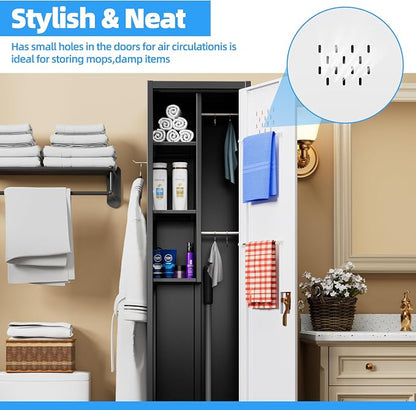 72''H Metal Broom Closet Storage Cabinet - Image 7