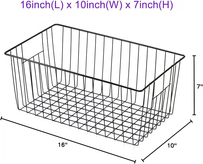 16inch Freezer Wire Storage Organizer Baskets, Household Refrigerator Bins - Image 9
