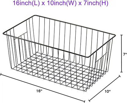 16inch Freezer Wire Storage Organizer Baskets, Household Refrigerator Bins - Image 9
