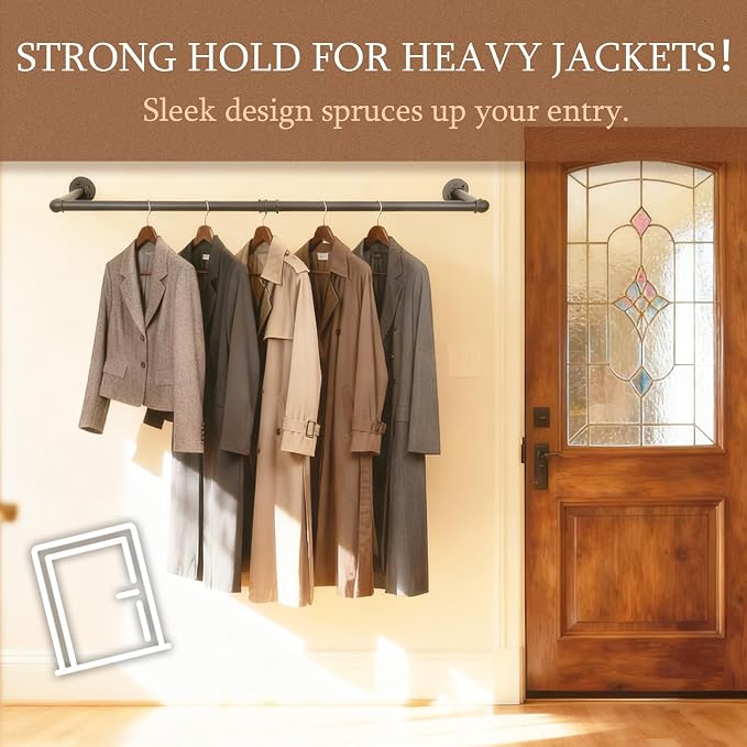Wall Mounted Clothes Rack 38.5 Inch - Image 6
