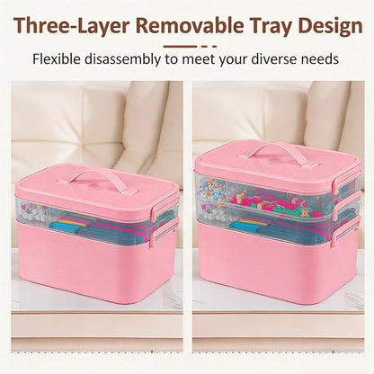 Gifhomfix 3-Layer Plastic Craft Organizers and Storage Box - Image 4